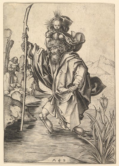 St. Christopher, n. 1435-1491. tekijältä Martin Schongauer