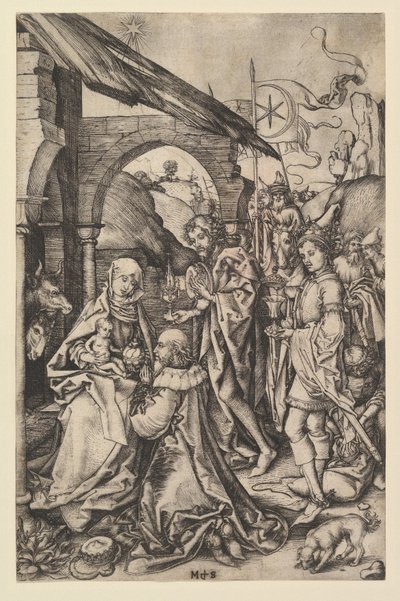 The Adoration of the Magi, n. 1435-1491. tekijältä Martin Schongauer