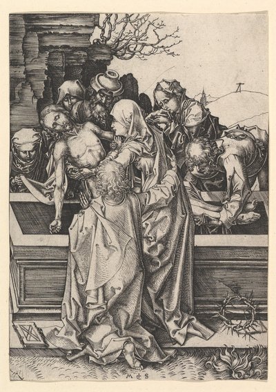 Kristuksen hautaus, n. 1435-1491. tekijältä Martin Schongauer