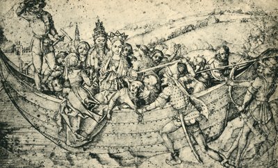 Pyhän Ursulan ja hänen seuralaistensa marttyyrikuolema, 1450, 1943. tekijältä Martin Schongauer