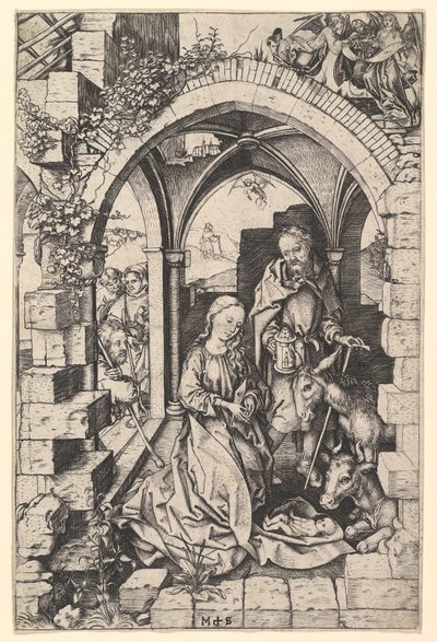 La Nativitat, ca. 1435-1491. finlandès tekijältä Martin Schongauer