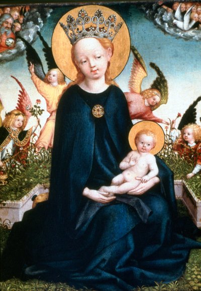 Neitsyt ja lapsi, 1400-luku tekijältä Martin Schongauer