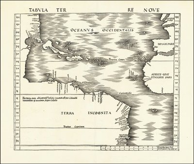 Martin Waldseemüllerin laatima amiraalikartta vuodelta 1513. tekijältä Martin Waldseemuller