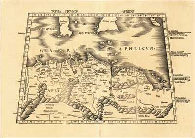 1513 Ptolemaioksen 2. Afrikan kartta, jonka on laatinut Martin Waldseemüller. tekijältä Martin Waldseemuller