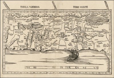 Martin Waldseemüllerin laatima Palestiinan kartta vuodelta 1513. tekijältä Martin Waldseemuller