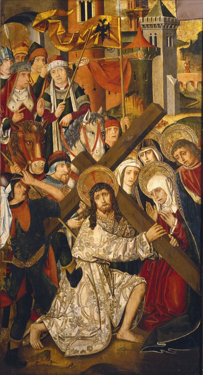 Polku Golgatalle (yksityiskohta) tekijältä Martin & Ximenez Miguel (fl.1466 1505) Bernat