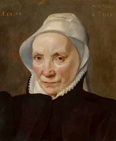 Vanhan naisen muotokuva, 1569. tekijältä Martin de Vos