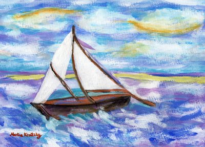 Das Fischerboot (kunnianosoitus Vincent van Goghille) tekijältä Martina Konitzky