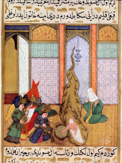 Profeetta Muhammedin syntymä Miniatyyri otettu "Siyer-i Nebistä"" (Siyer i Nebi) eeppinen runo, joka kertoo profeetta Muhammedin elämästä, jonka on kirjoittanut Mustafa, Yusuf d
