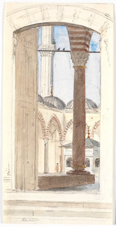 Näkymä Süleymaniye-moskeijasta tekijältä Martinus Rørbye