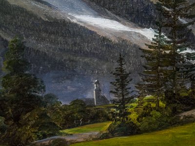 Näkymä Chamonixiin ja Mont Blanciin tekijältä Martinus Rorbye