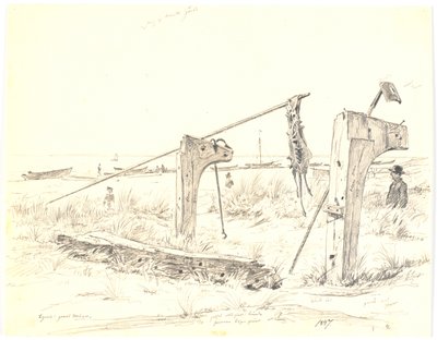 Rantaalue venelaiturilla, Skagen tekijältä Martinus Rørbye