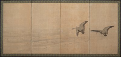 Hanhet rannalla, Edo-kausi, 1700-luku. tekijältä Maruyama Okyo