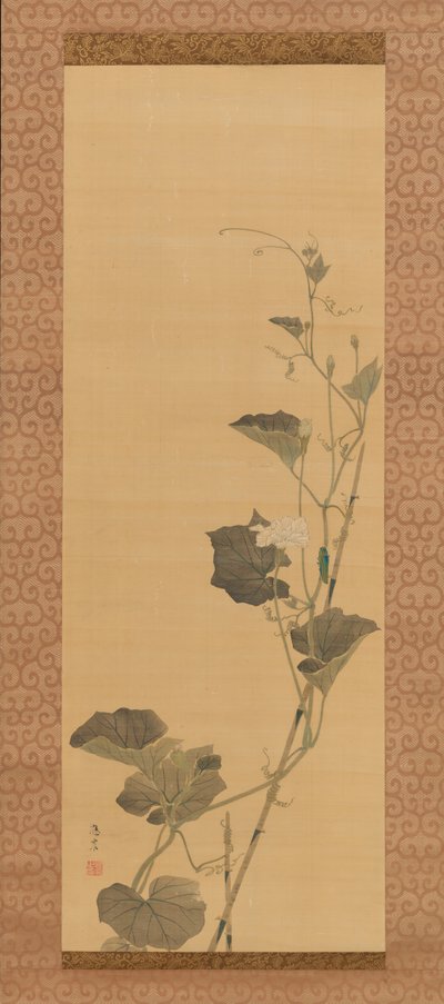 Calabash Flowers and Beetle, 1800-luvun alku. tekijältä Maruyama Ôshin
