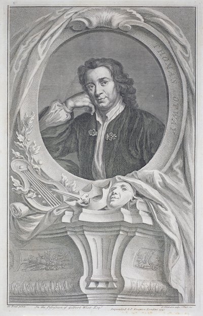 Muotokuva Thomas Otwaysta (1652-85) kaiverrettu Jacobus Houbraken (1698-1780) (kaiverrus) tekijältä Mary (after) Beal