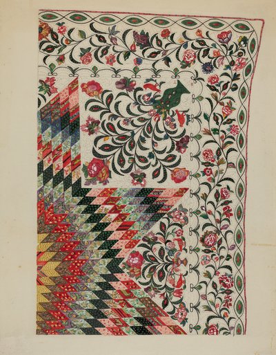 Patchwork ja applikoitu peitto tekijältä Mary Berner