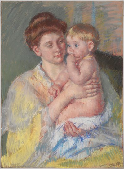 John-vauva etusormi suussa tekijältä Mary Cassatt
