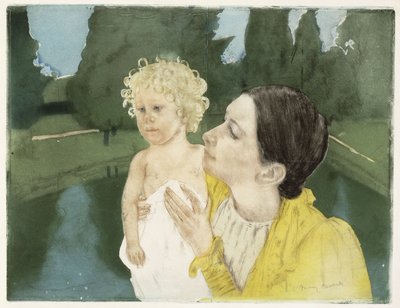 Lammen rannalla, noin 1898 tekijältä Mary Cassatt