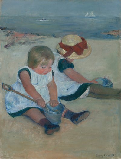 Rannalla leikkivät lapset tekijältä Mary Cassatt