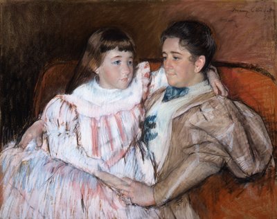 Louisine Havemeyer ja hänen tyttärensä Electra, 1895 (pastelli paperille) tekijältä Mary Cassatt