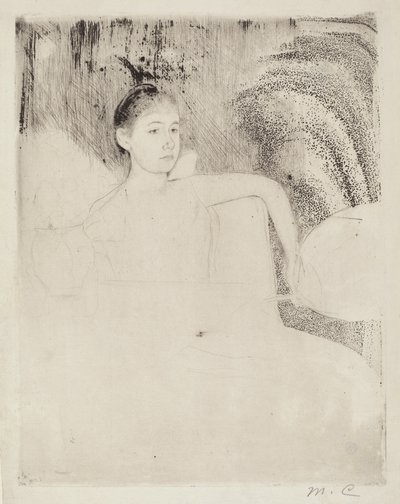 Mimi pitelee japanilaista tuuletinta tekijältä Mary Cassatt