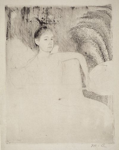 Mimi pitelee japanilaista viuhkaa tekijältä Mary Cassatt