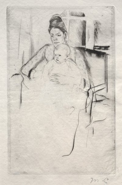 Rouva Gardner Cassatt ja hänen vauvansa istumassa lähellä ikkunaa, n. 1887. tekijältä Mary Cassatt