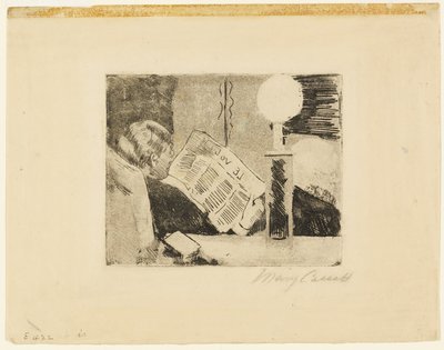 Sanomalehden lukeminen, nro 2 tekijältä Mary Cassatt