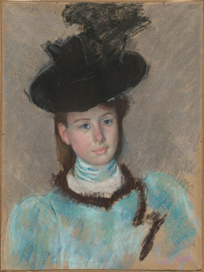 Musta hattu, c. 1890. tekijältä Mary Cassatt
