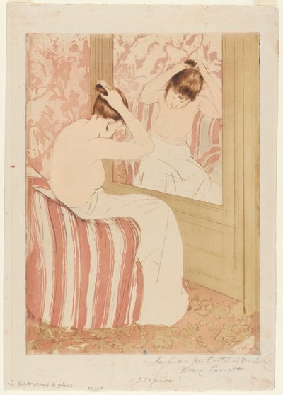 Coiffure, 1890-1891. tekijältä Mary Cassatt