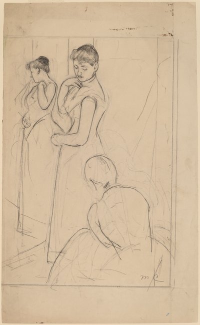 The Fitting [recto], 1890-1891. tekijältä Mary Cassatt
