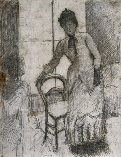 Vierailija recto, c. 1881. tekijältä Mary Cassatt