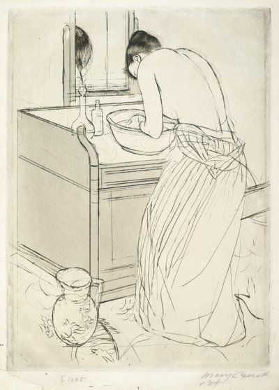 Nainen kylpee, 1890-1891. tekijältä Mary Cassatt