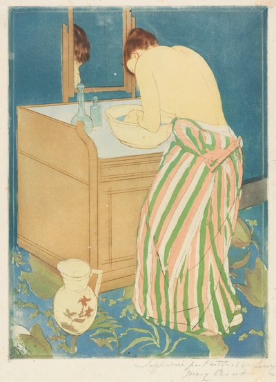 Nainen kylpee, 1890-1891. tekijältä Mary Cassatt