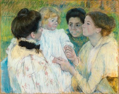 Naiset ihailevat lasta tekijältä Mary Cassatt