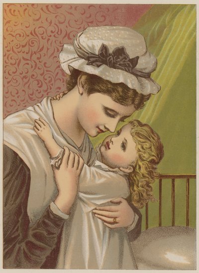 Vauva sanoo hyvää yötä (chromolitho) tekijältä Mary Ellen Edwards