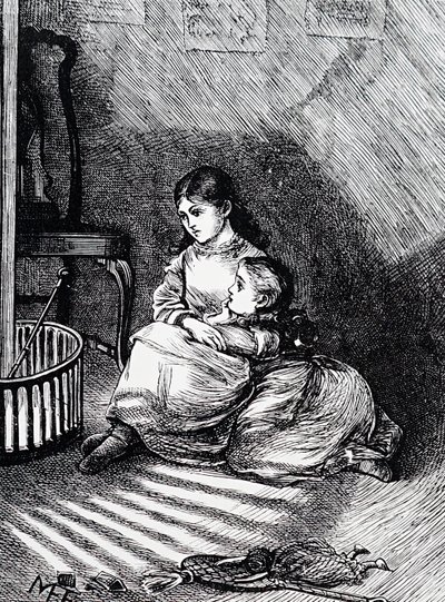 Lapset istuvat takan äärellä tekijältä Mary Ellen Edwards