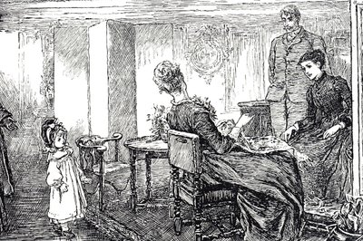 Kuva pienestä tytöstä, josta hänen tätinsä ja setänsä huolehtivat iltapäivän ajan tekijältä Mary Ellen Edwards