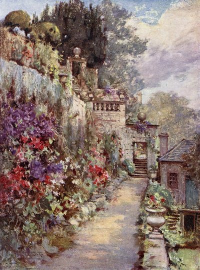 Scottish Gardens: Barncluith (väri litho) tekijältä Mary Georgina Wade Wilson