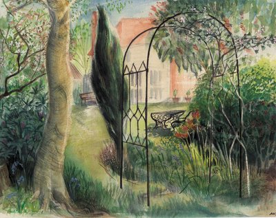 Garden, Harrow, 2003 (akvarelli) tekijältä Mary Kuper