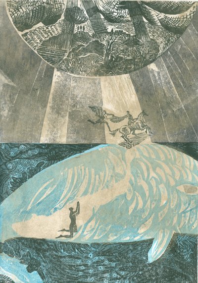 Talisman: Pedon kehon sisällä, 2015 (vinyylikaiverrus ja kollagrafi) tekijältä Mary Kuper
