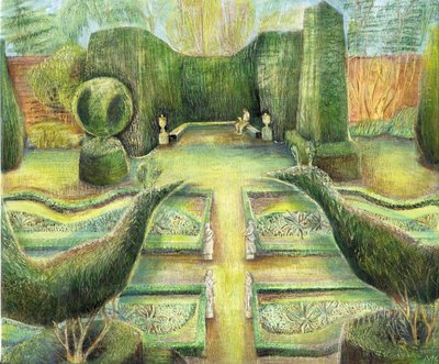 The Long Garden, Cliveden, linnut, 2002 (öljy aluksella) tekijältä Mary Kuper