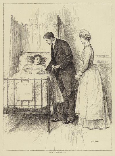 Honnor Mortenin kuvitus teokseen The Story of a Nurse, Honnor Morten. tekijältä Mary L. Gow