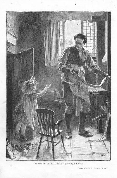 Kohtaus George Eliotin Silas Marnerista, 1882 tekijältä Mary L Gow