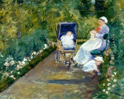 Lapset puutarhassa (sairaanhoitaja) tekijältä Mary Stevenson Cassatt