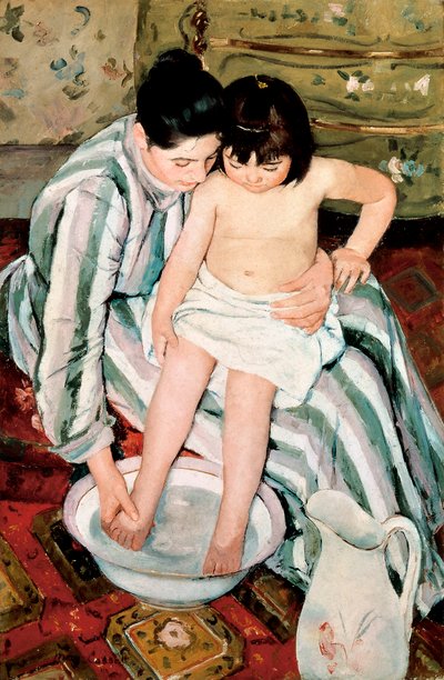 Lasten kylpy. Mary Stevenson Cassattin (1845-1926) maalaus tekijältä Mary Stevenson Cassatt
