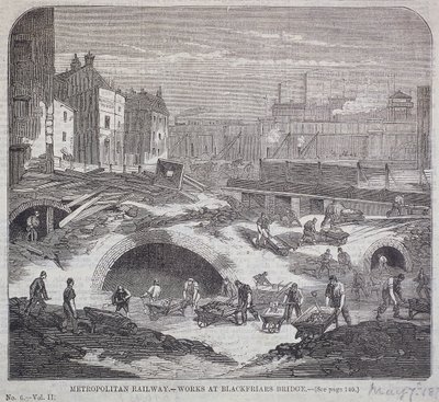 Blackfriars Bridge, Lontoo, 1863 tekijältä Mason Jackson