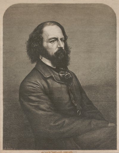 Alfred, Lord Tennysonin muotokuva 1809-1892, 1864. tekijältä Mason Jackson