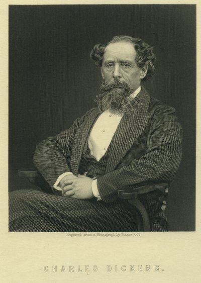 Charles Dickens, muotokuva valokuvan perään, Herbert Watkins (s.1828) tekijältä Mason and Co.