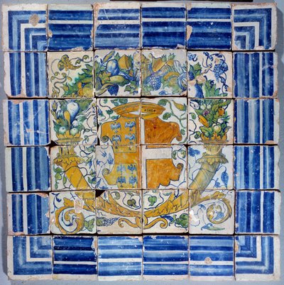Jalkakäytävä Madeleine de Savoien käsivarsilla. Masseot Abaquesnen fajanssi (tunnettu vuosina 1526-1564) 1500-luvun Enouen. Kansallinen renessanssimuseo tekijältä Masseot Abaquesne